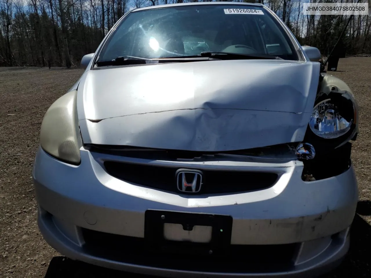 JHMGD38407S802508 2007 Honda Fit