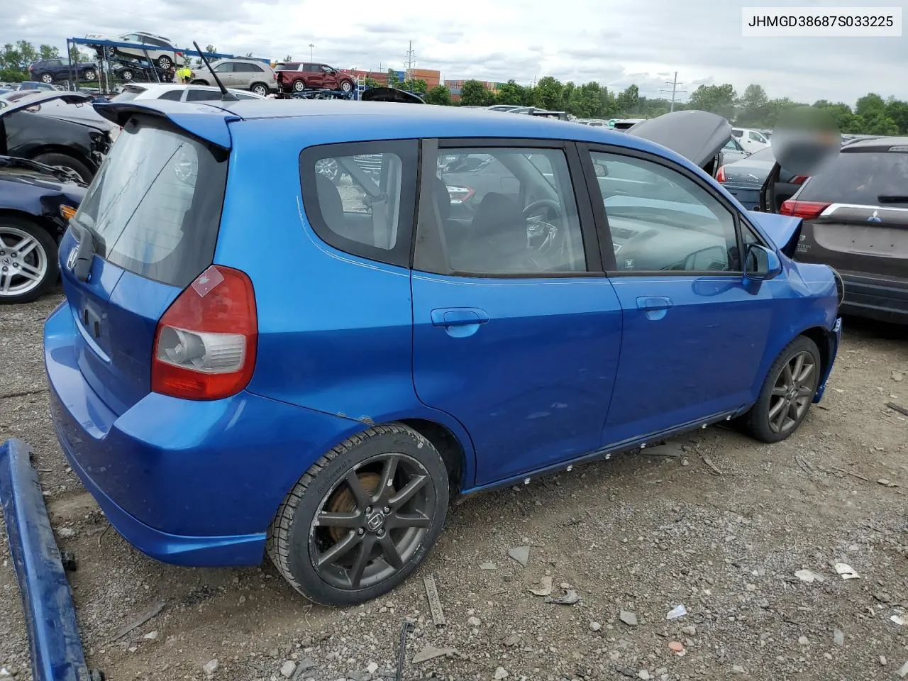 2007 Honda Fit S VIN: JHMGD38687S033225 Lot: 57560954