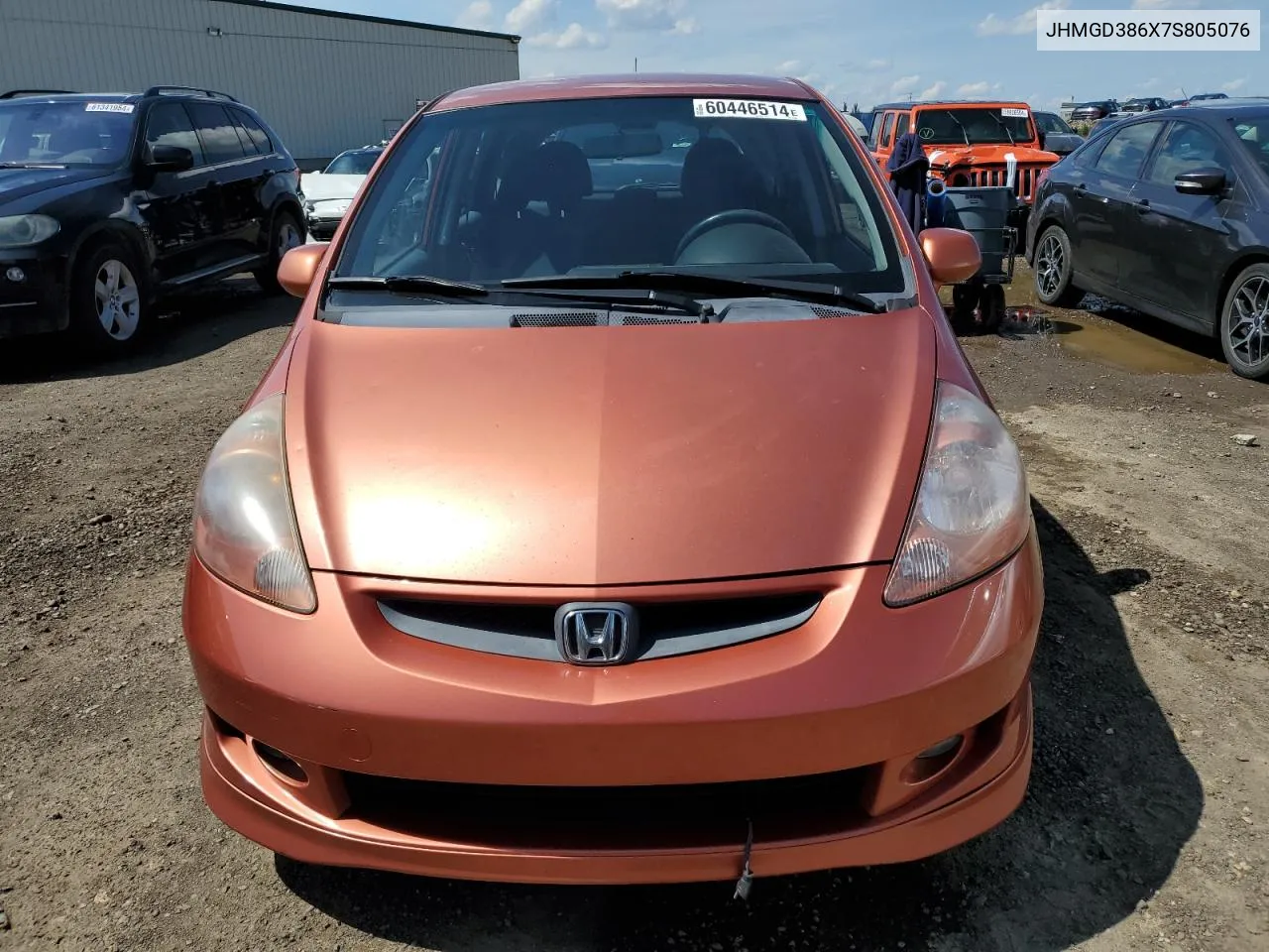 2007 Honda Fit S VIN: JHMGD386X7S805076 Lot: 60446514