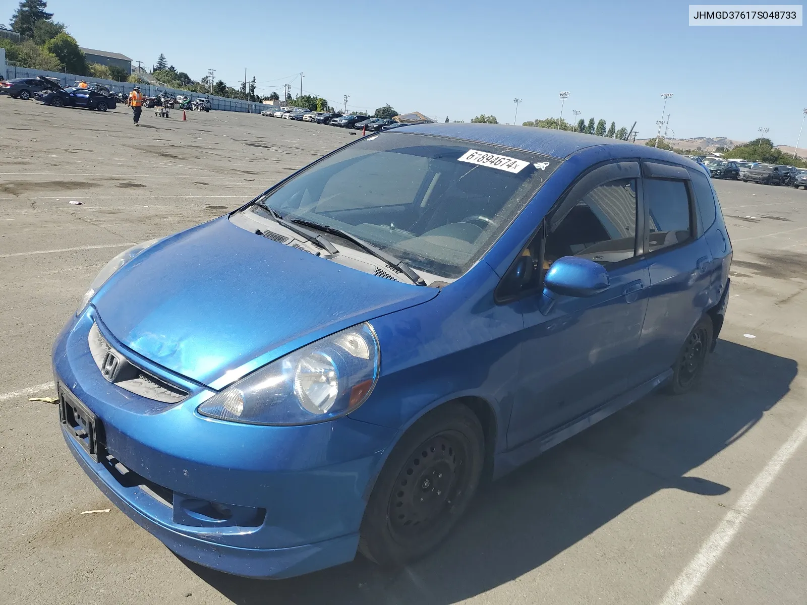 2007 Honda Fit S VIN: JHMGD37617S048733 Lot: 61894674