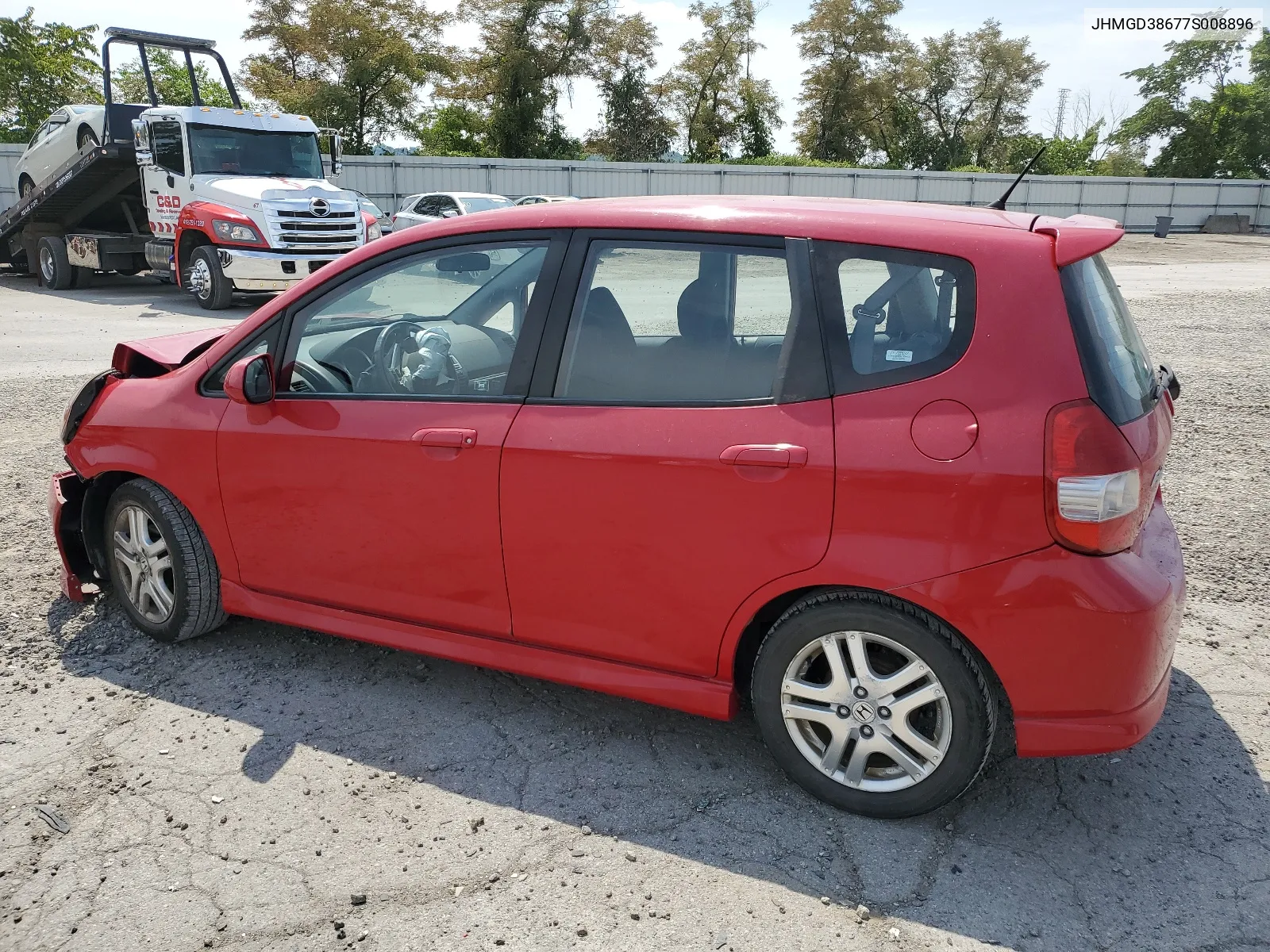 2007 Honda Fit S VIN: JHMGD38677S008896 Lot: 61905474