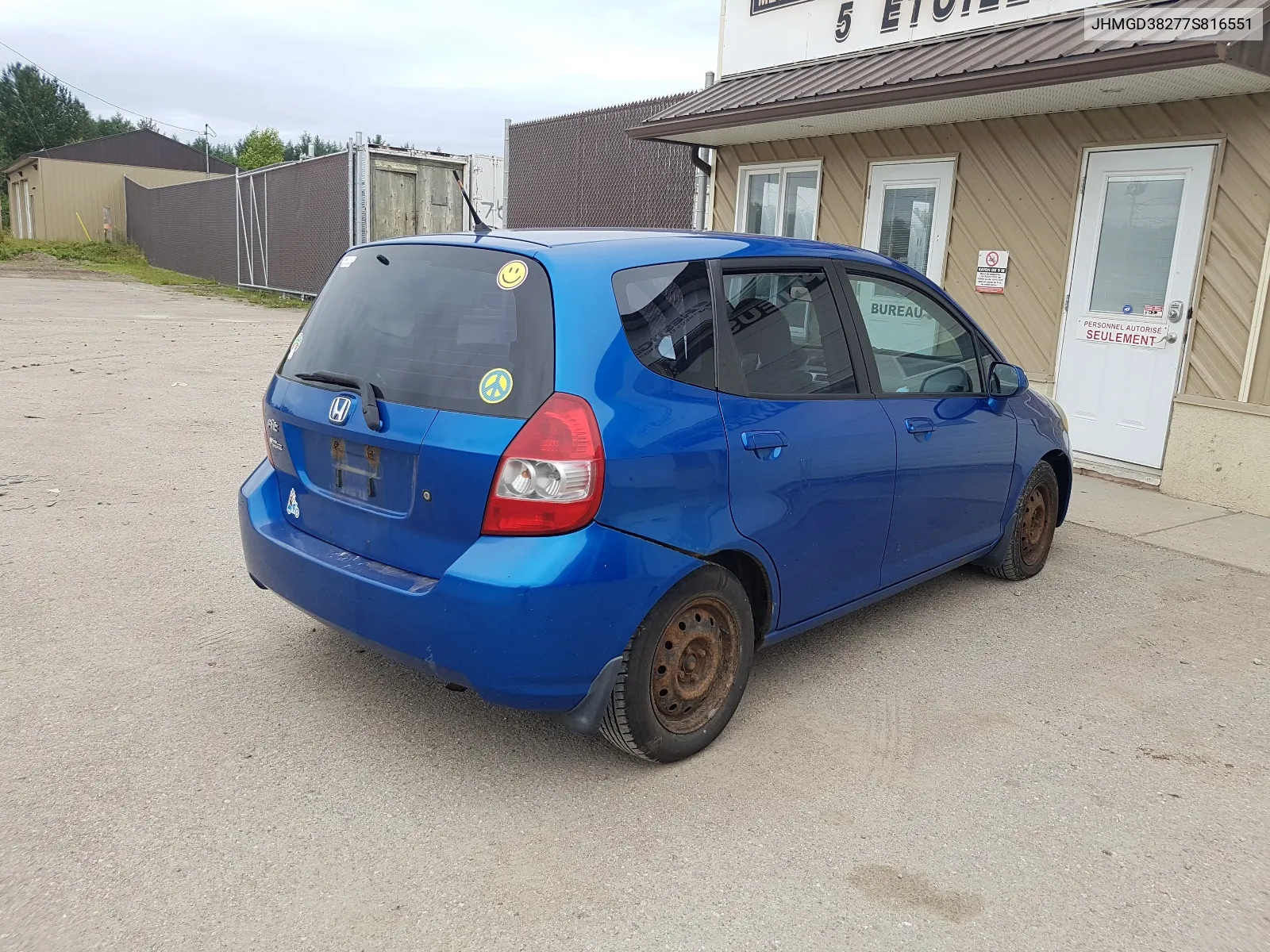 JHMGD38277S816551 2007 Honda Fit Dx