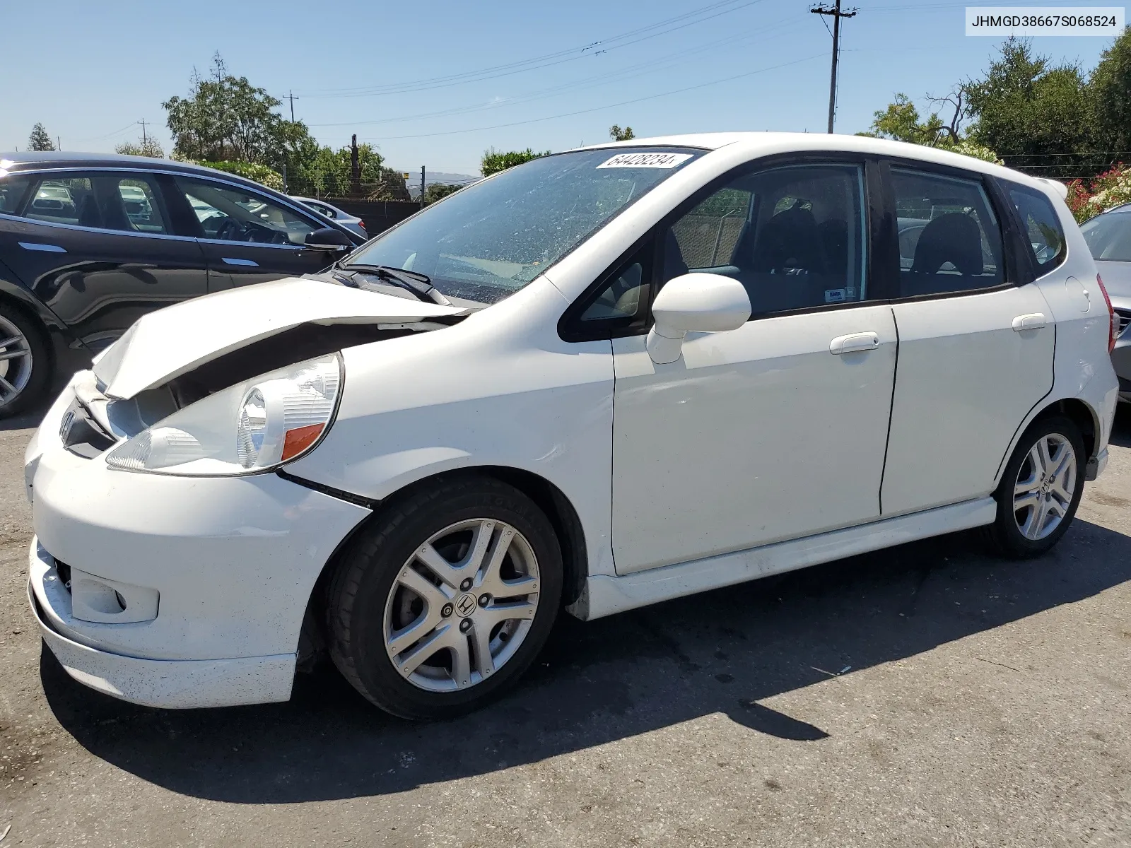 2007 Honda Fit S VIN: JHMGD38667S068524 Lot: 64428234