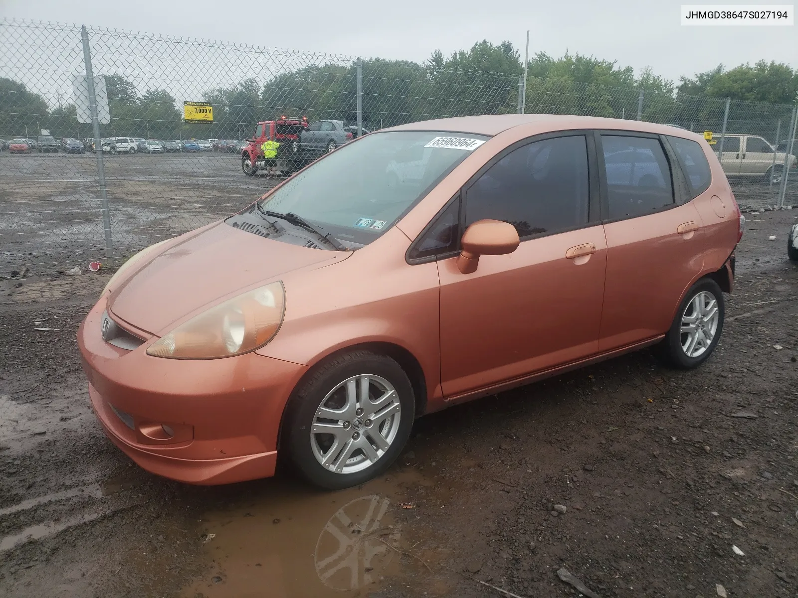 2007 Honda Fit S VIN: JHMGD38647S027194 Lot: 65960964