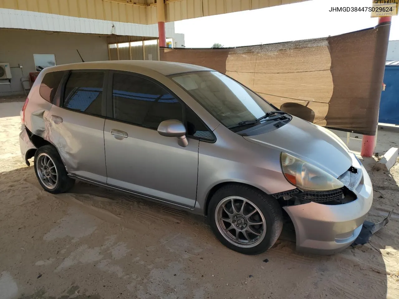 2007 Honda Fit VIN: JHMGD38447S029624 Lot: 72091744