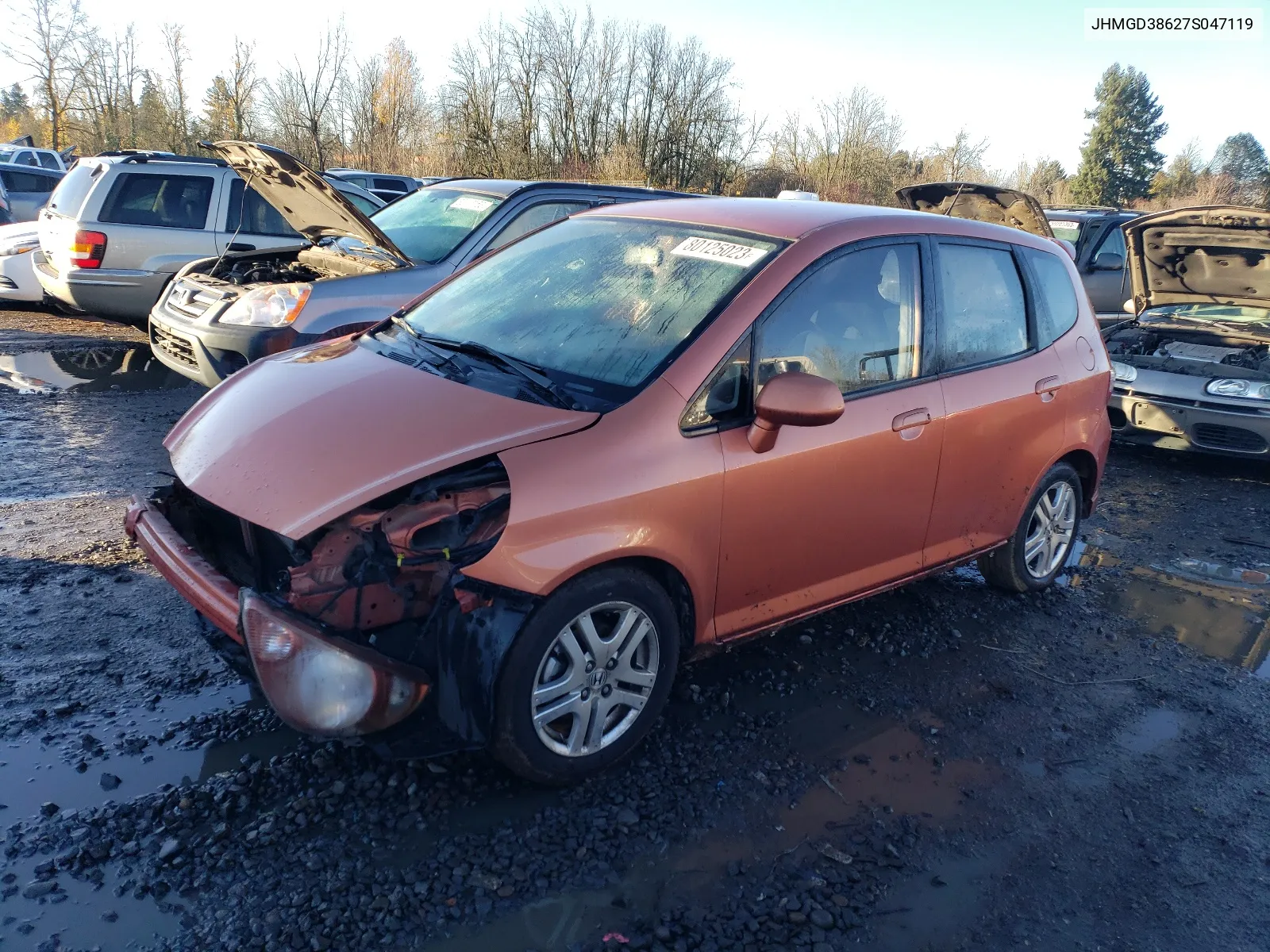 2007 Honda Fit S VIN: JHMGD38627S047119 Lot: 80125023