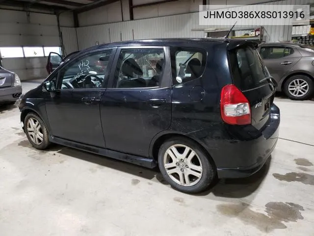 2008 Honda Fit Sport VIN: JHMGD386X8S013916 Lot: 52380184