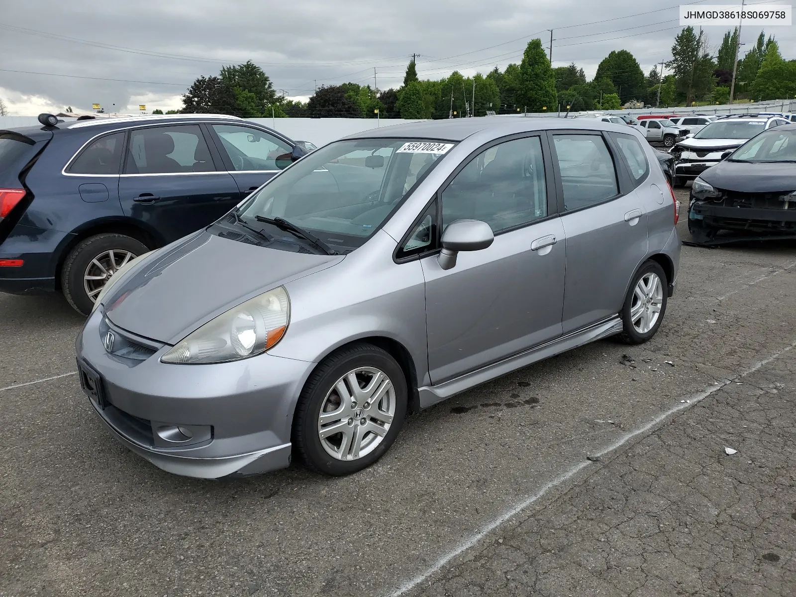 2008 Honda Fit Sport VIN: JHMGD38618S069758 Lot: 55970024