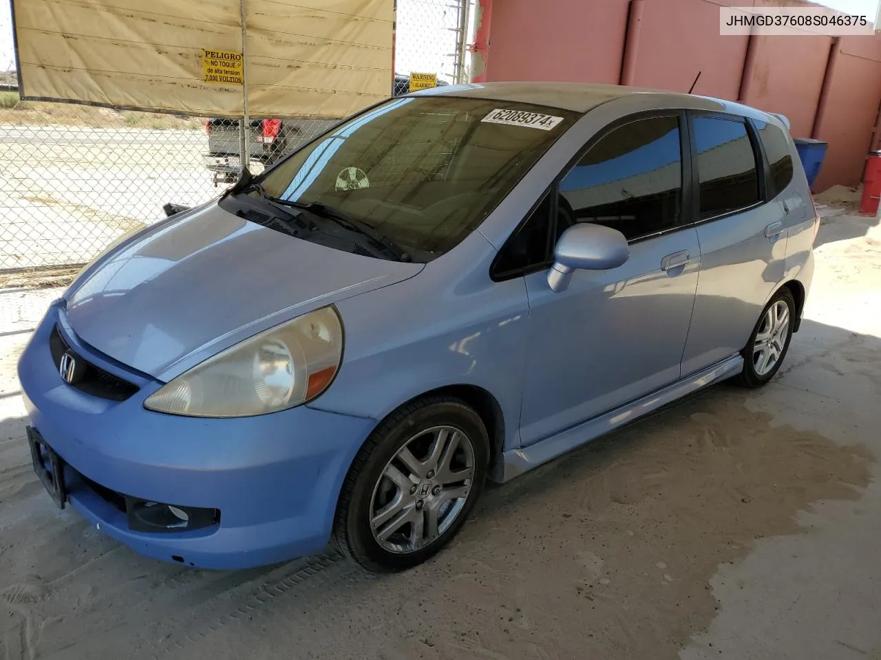 2008 Honda Fit Sport VIN: JHMGD37608S046375 Lot: 62089374