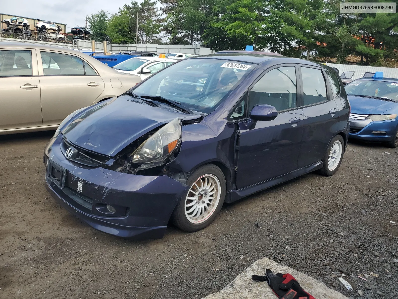 2008 Honda Fit Sport VIN: JHMGD37698S008790 Lot: 62607384