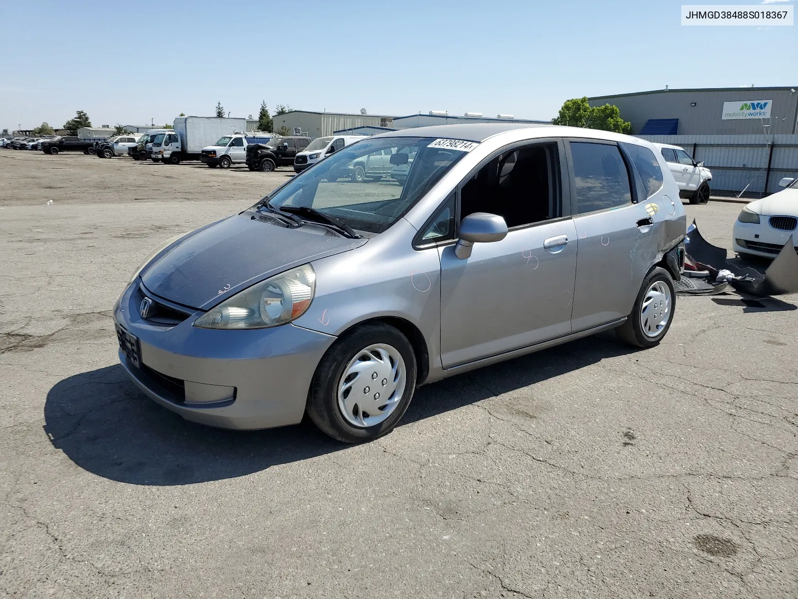 2008 Honda Fit VIN: JHMGD38488S018367 Lot: 63798214