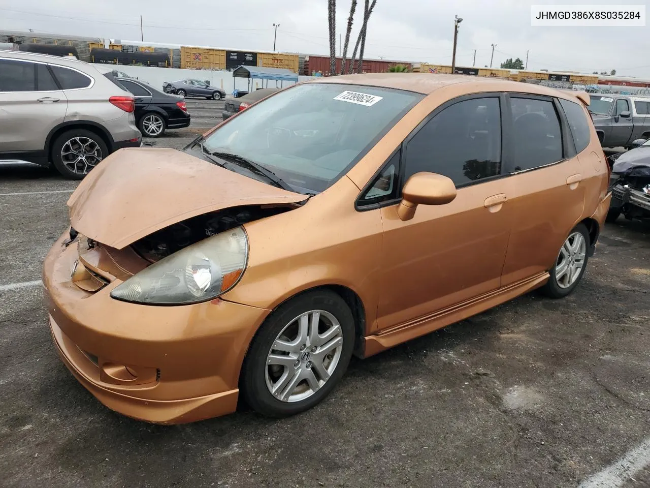 2008 Honda Fit Sport VIN: JHMGD386X8S035284 Lot: 72399624