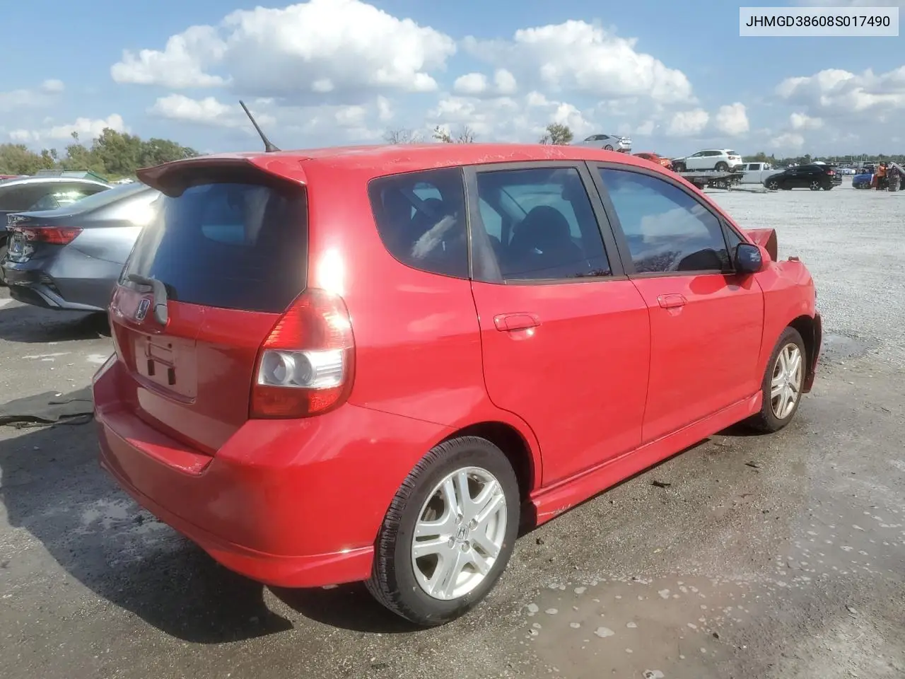 JHMGD38608S017490 2008 Honda Fit Sport