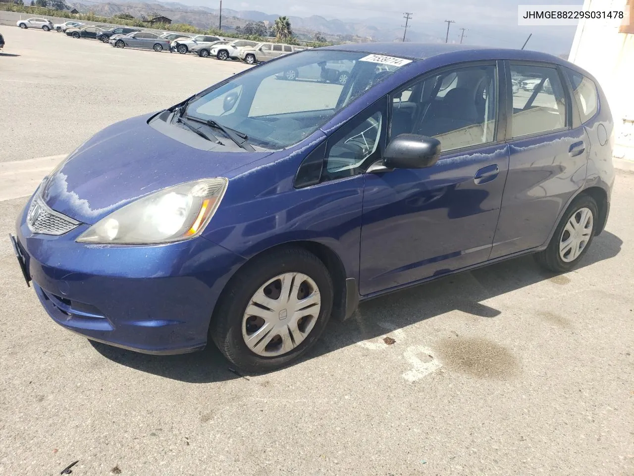 2009 Honda Fit VIN: JHMGE88229S031478 Lot: 71539714