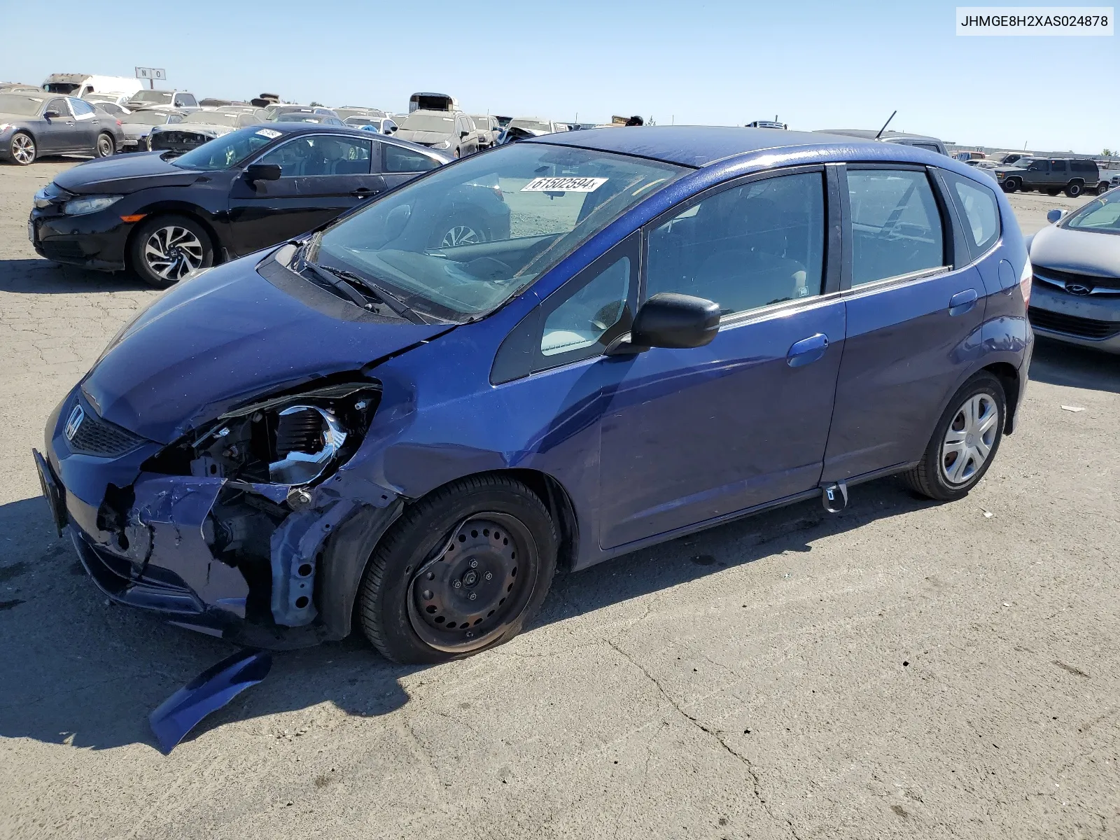 2010 Honda Fit VIN: JHMGE8H2XAS024878 Lot: 61502594