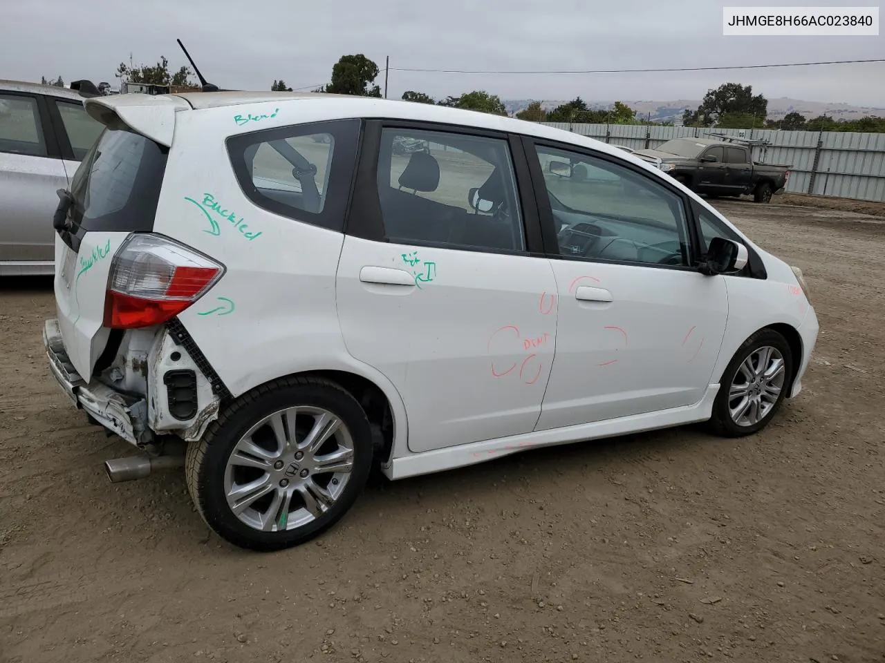 2010 Honda Fit Sport VIN: JHMGE8H66AC023840 Lot: 72062794