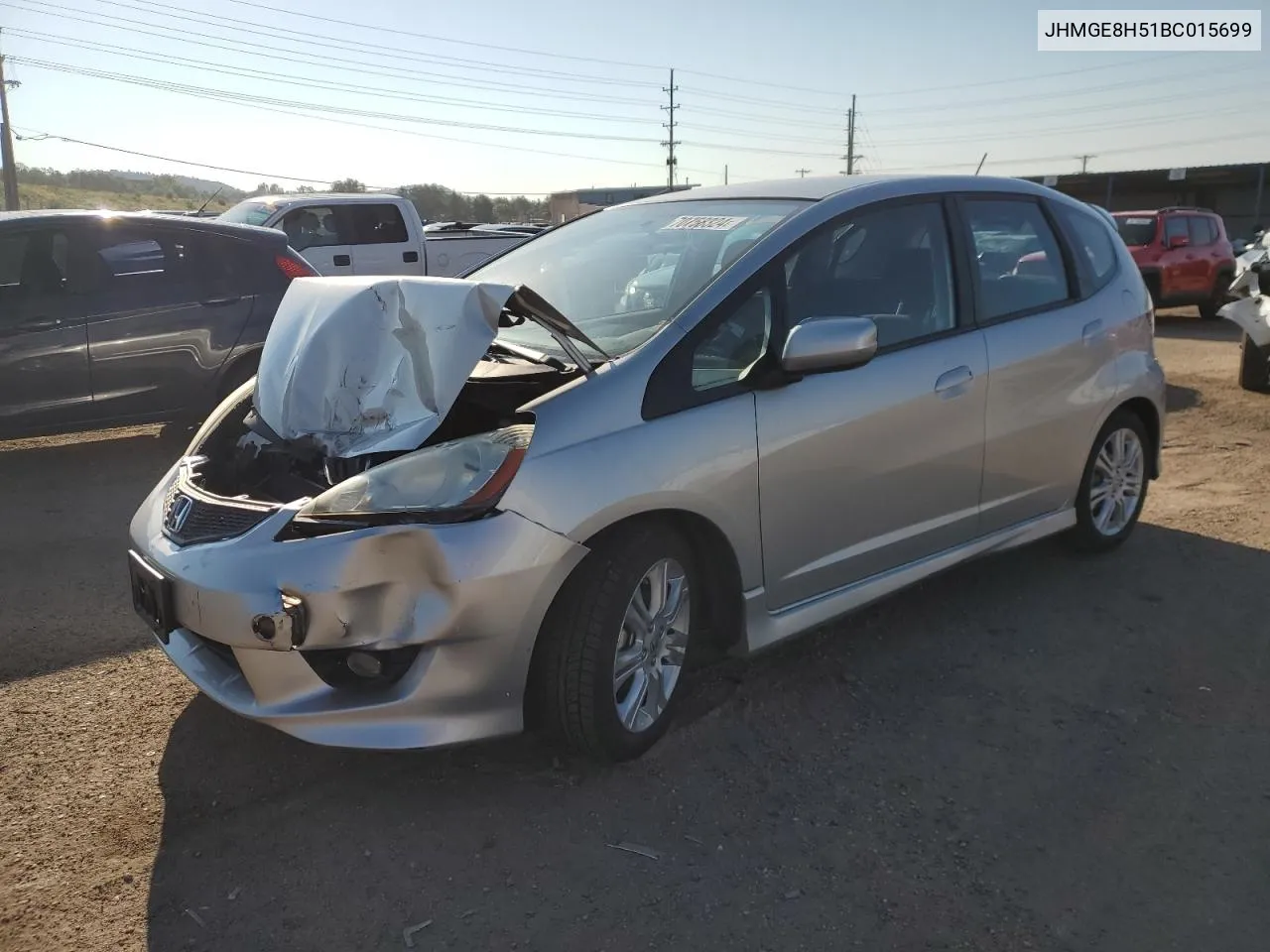 2011 Honda Fit Sport VIN: JHMGE8H51BC015699 Lot: 70758324