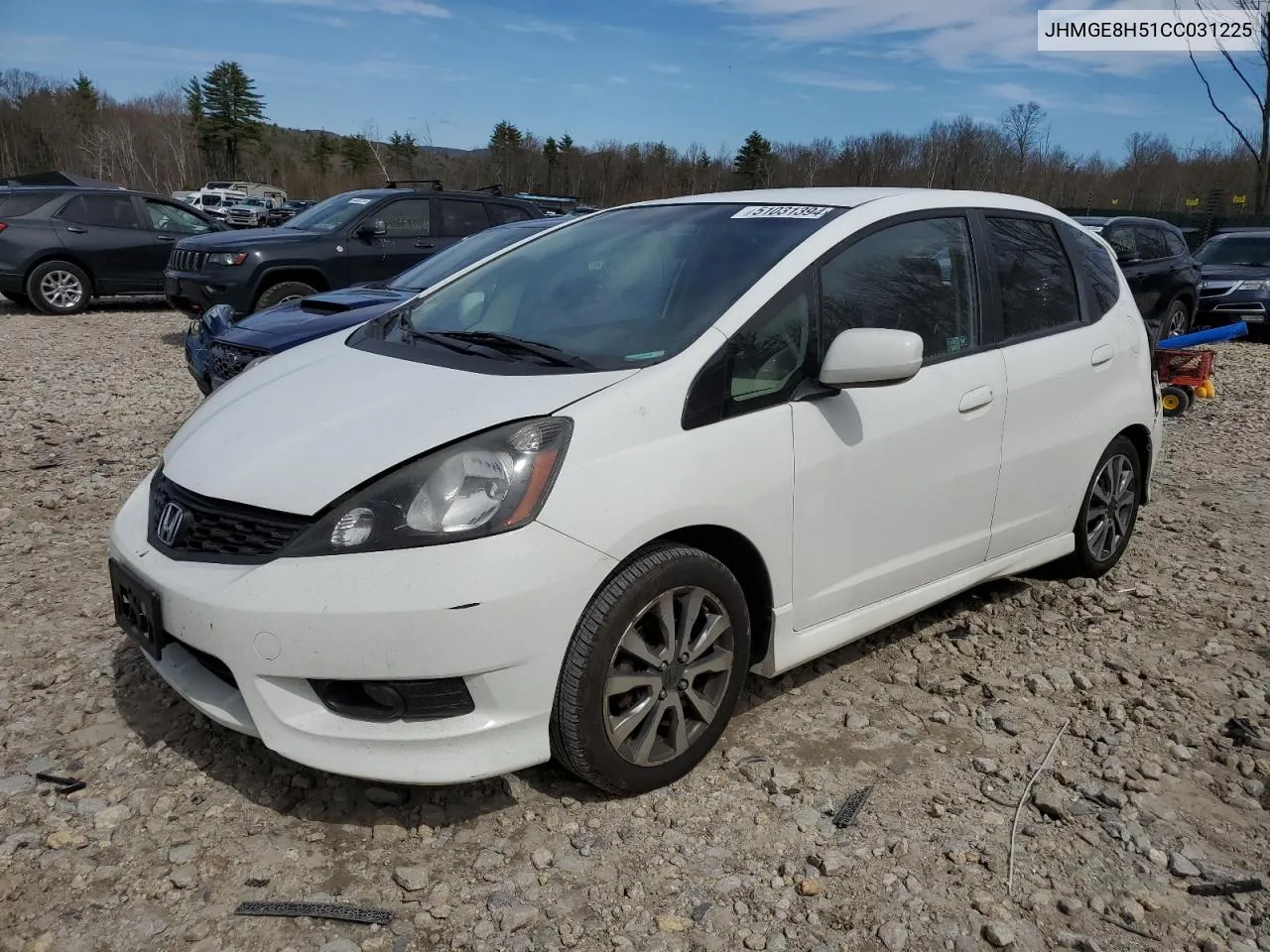 JHMGE8H51CC031225 2012 Honda Fit Sport