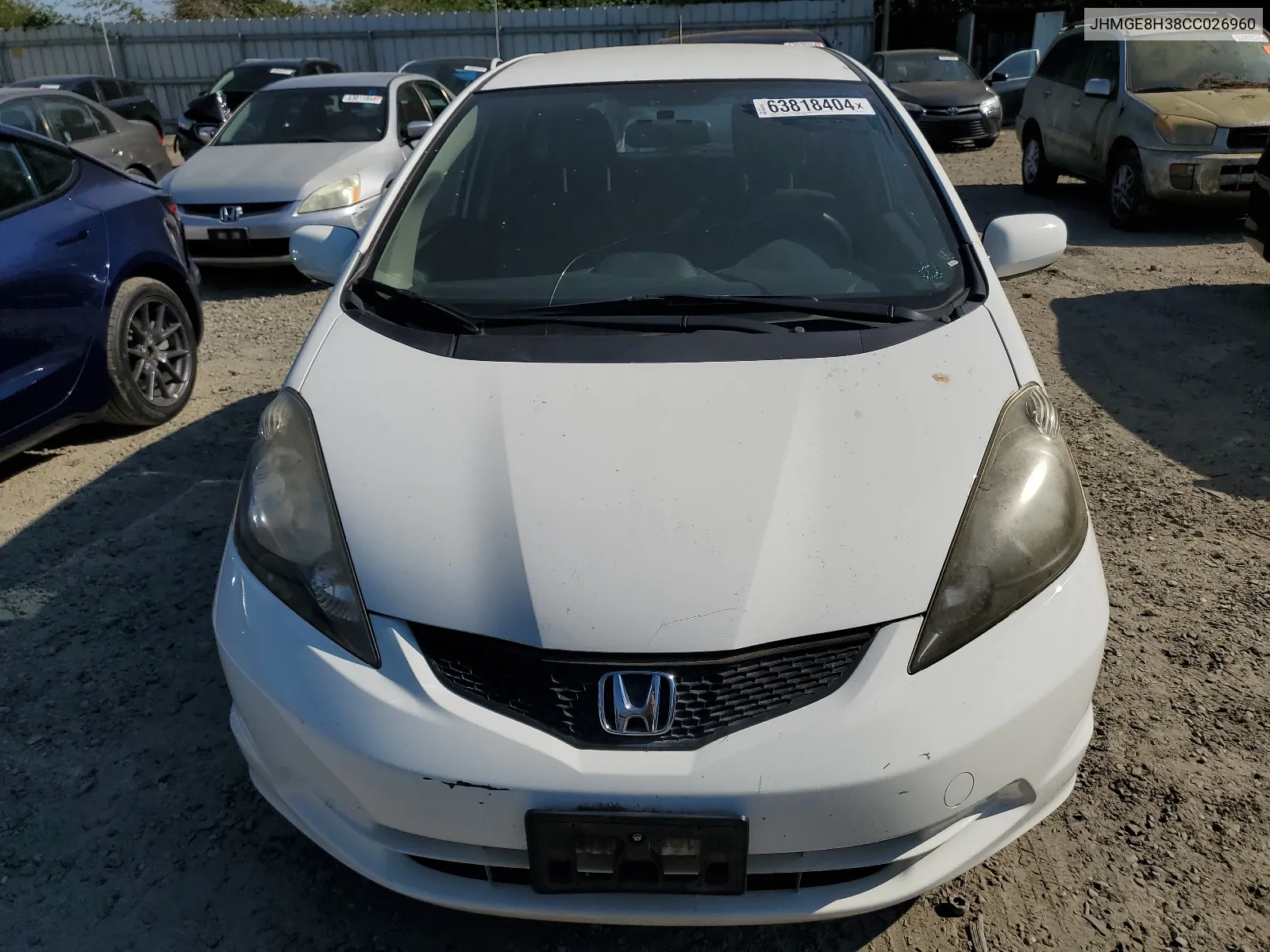 2012 Honda Fit VIN: JHMGE8H38CC026960 Lot: 63818404