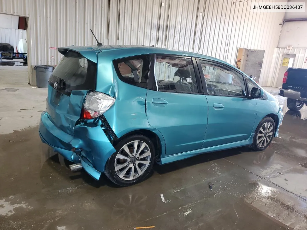 2013 Honda Fit Sport VIN: JHMGE8H58DC036407 Lot: 70328704