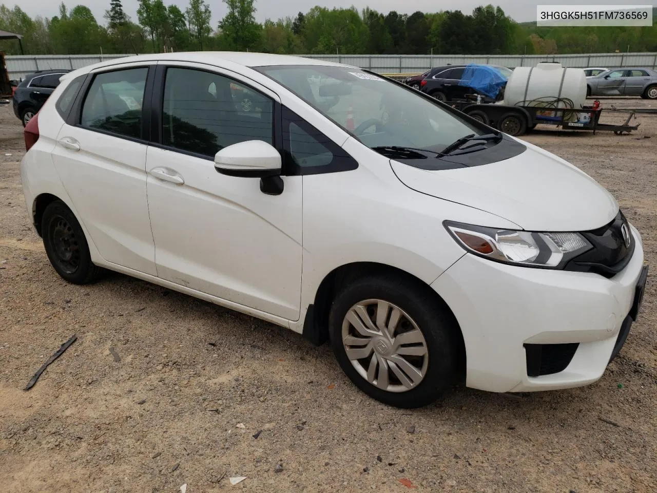 3HGGK5H51FM736569 2015 Honda Fit Lx