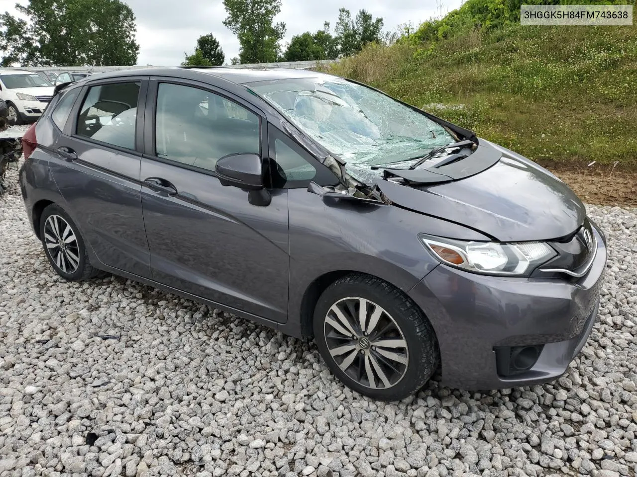 2015 Honda Fit Ex VIN: 3HGGK5H84FM743638 Lot: 62744784