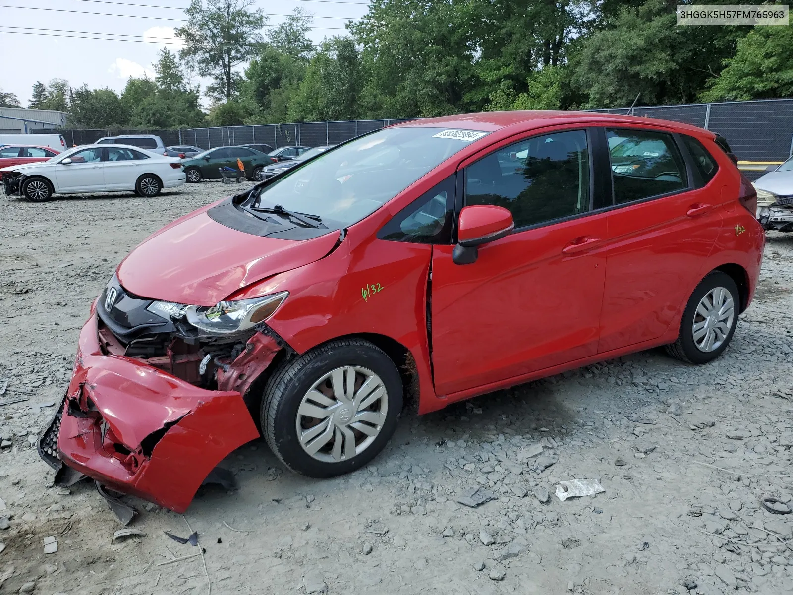 2015 Honda Fit Lx VIN: 3HGGK5H57FM765963 Lot: 65392964