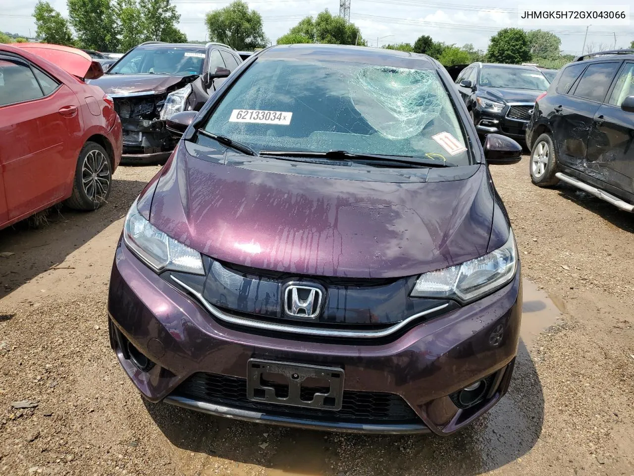 2016 Honda Fit Ex VIN: JHMGK5H72GX043066 Lot: 62133034