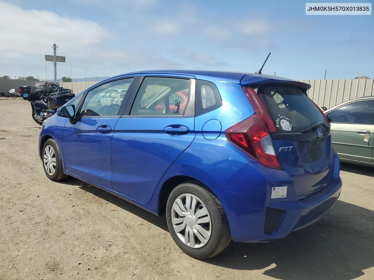 2016 Honda Fit Lx VIN: JHMGK5H57GX013835 Lot: 63309794