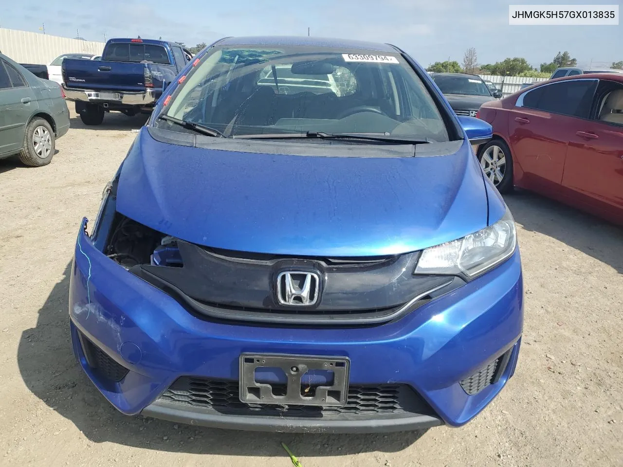 2016 Honda Fit Lx VIN: JHMGK5H57GX013835 Lot: 63309794