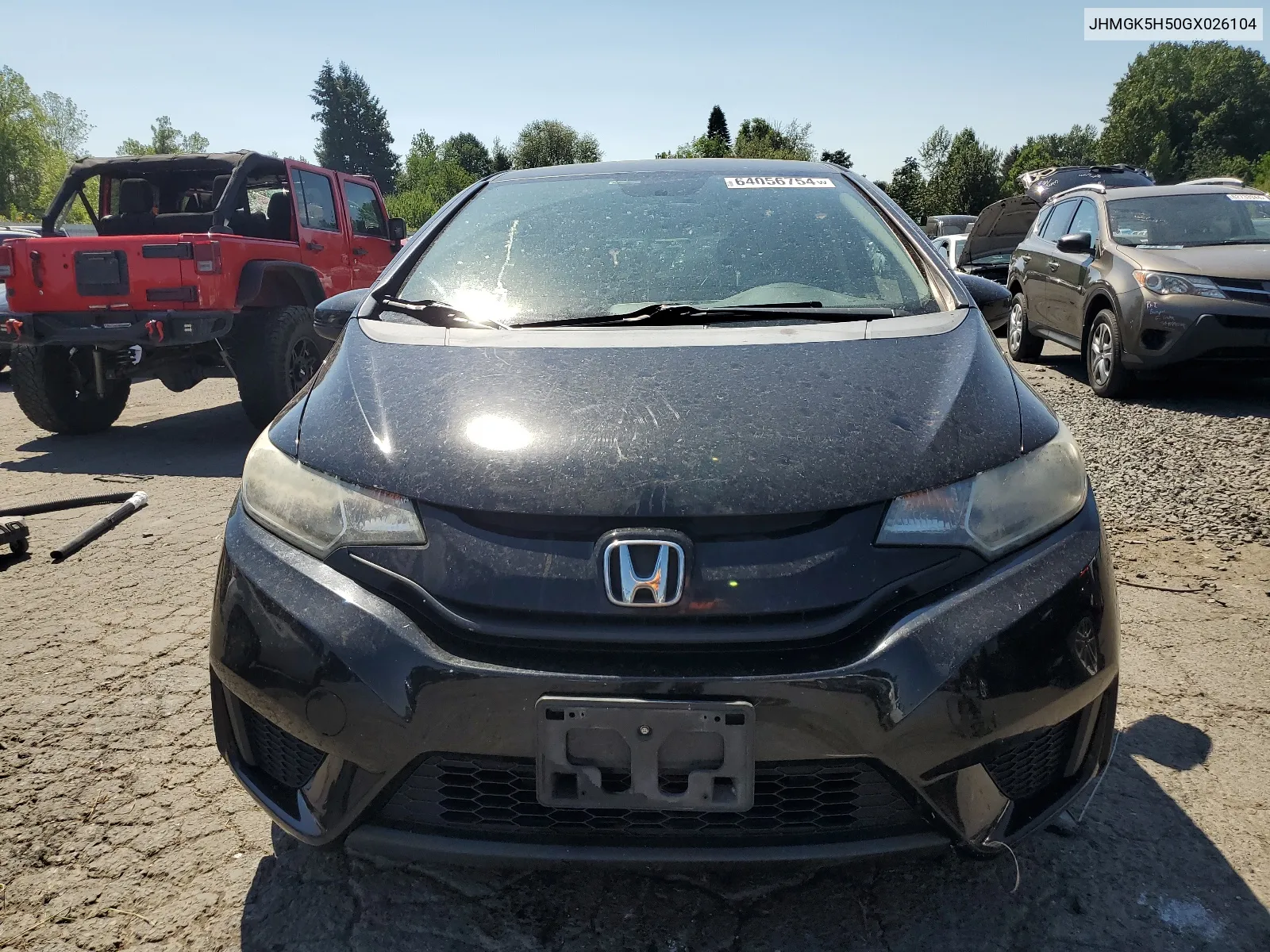 2016 Honda Fit Lx VIN: JHMGK5H50GX026104 Lot: 64056754