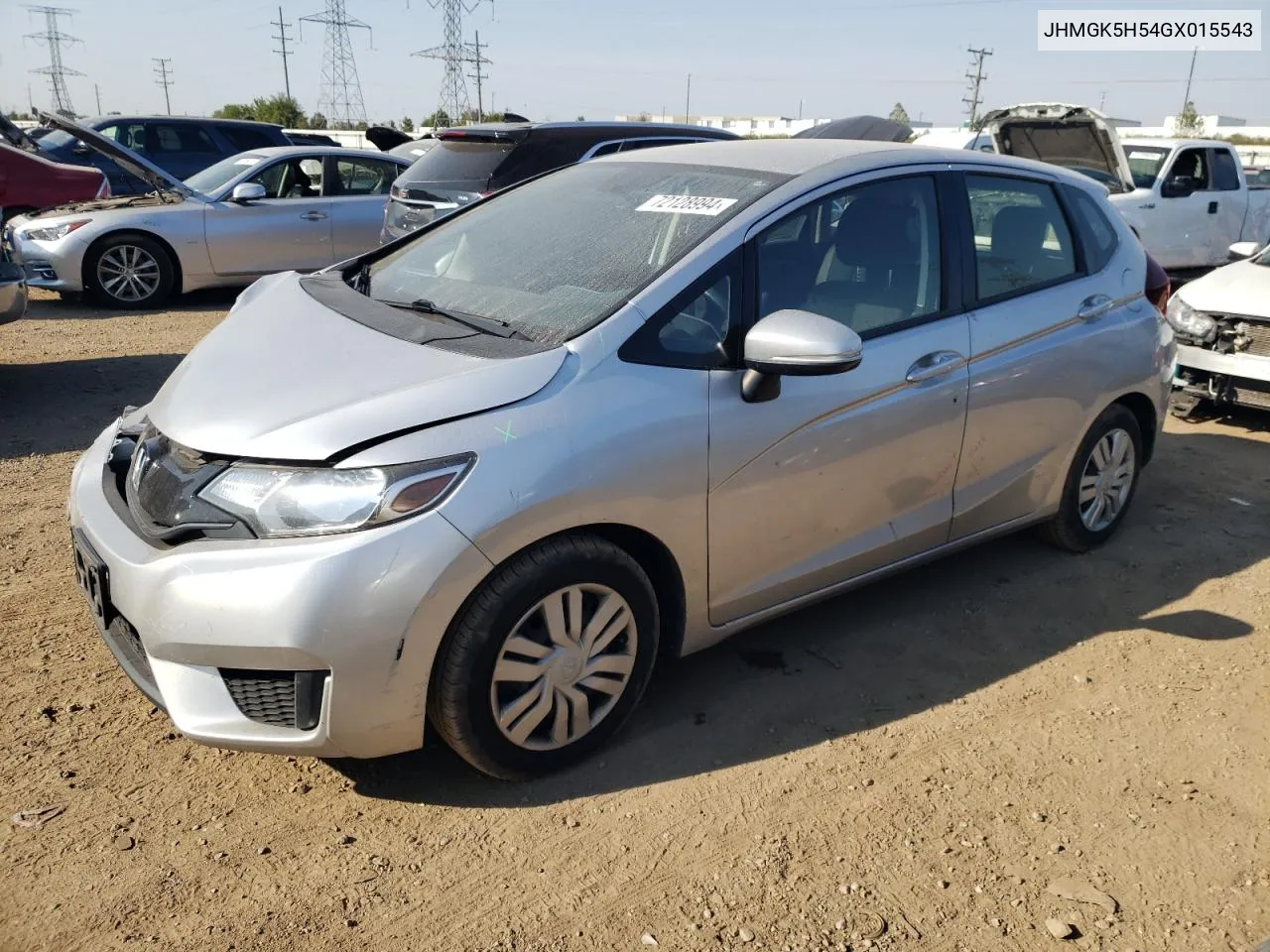 2016 Honda Fit Lx VIN: JHMGK5H54GX015543 Lot: 72128994