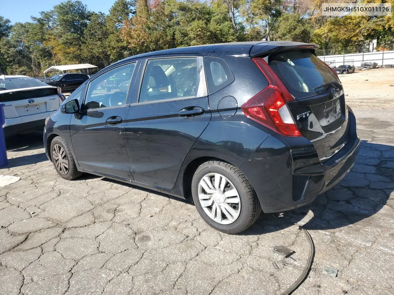 JHMGK5H51GX011126 2016 Honda Fit Lx