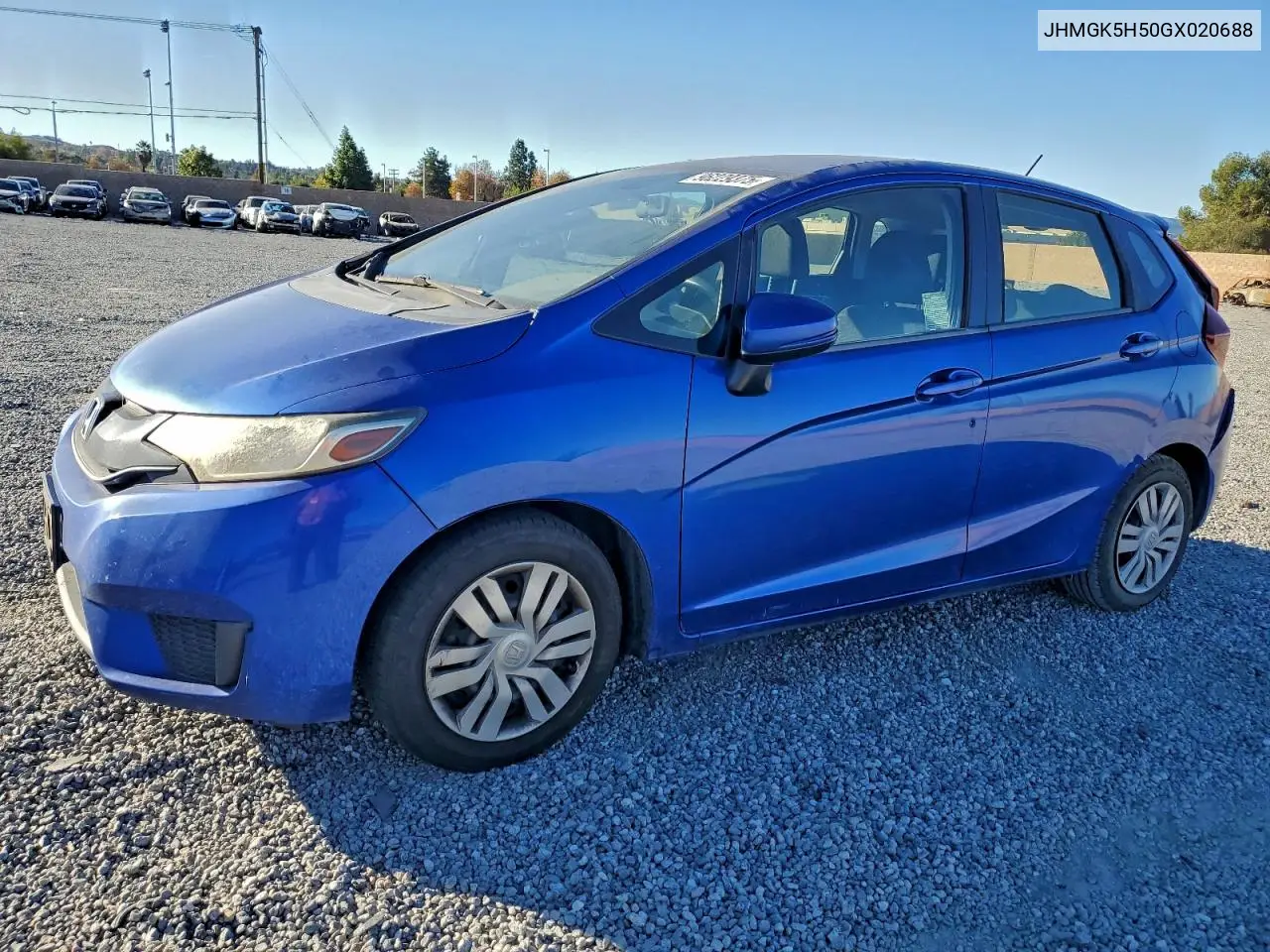 JHMGK5H50GX020688 2016 Honda Fit Lx