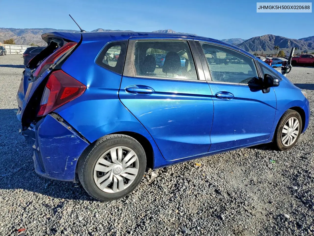JHMGK5H50GX020688 2016 Honda Fit Lx