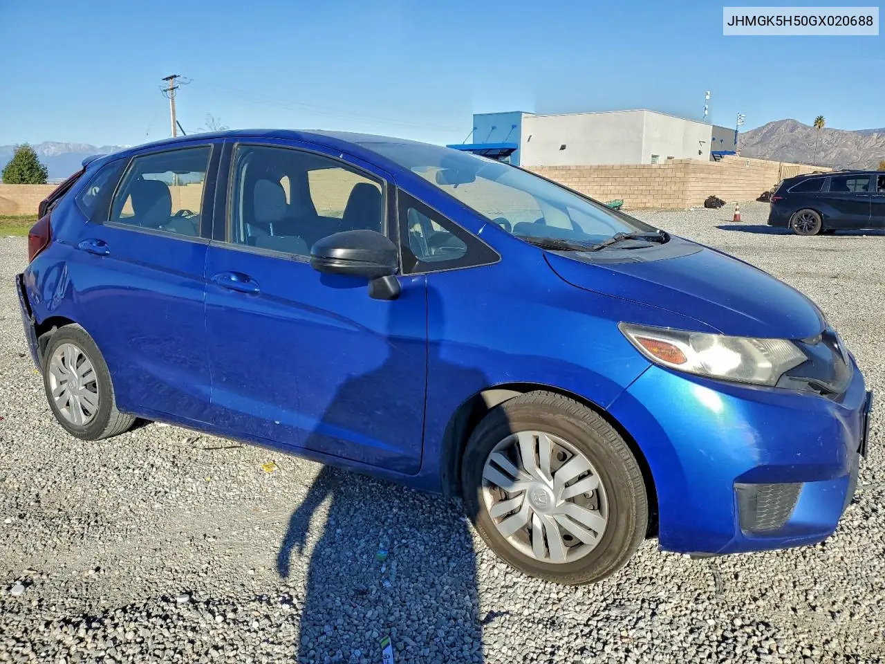 JHMGK5H50GX020688 2016 Honda Fit Lx