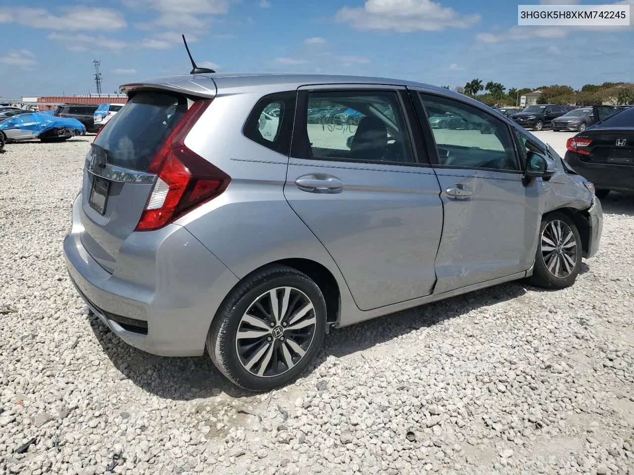 2019 Honda Fit Ex VIN: 3HGGK5H8XKM742245 Lot: 51094524