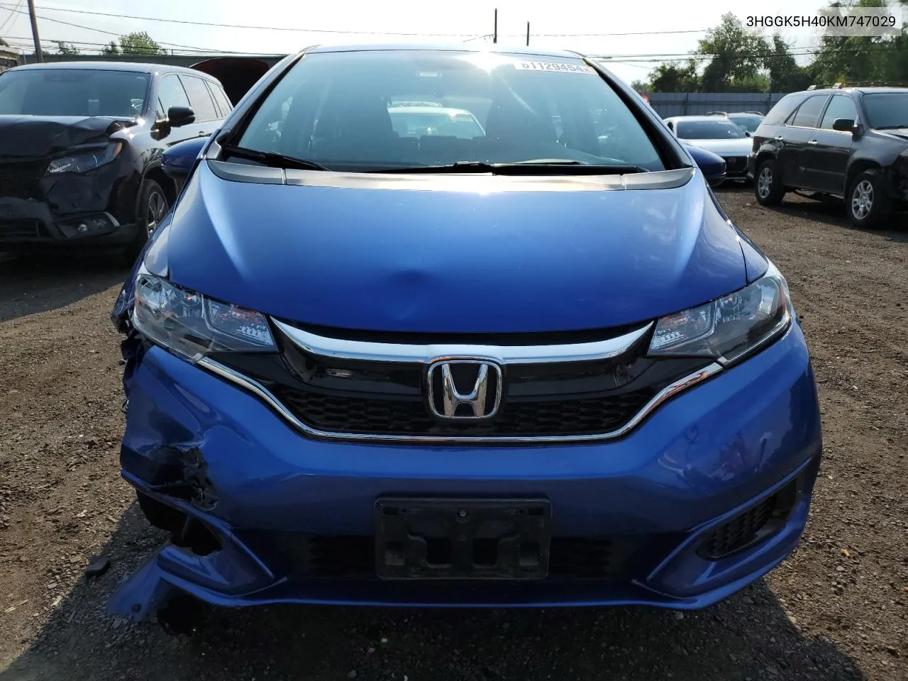 3HGGK5H40KM747029 2019 Honda Fit Lx