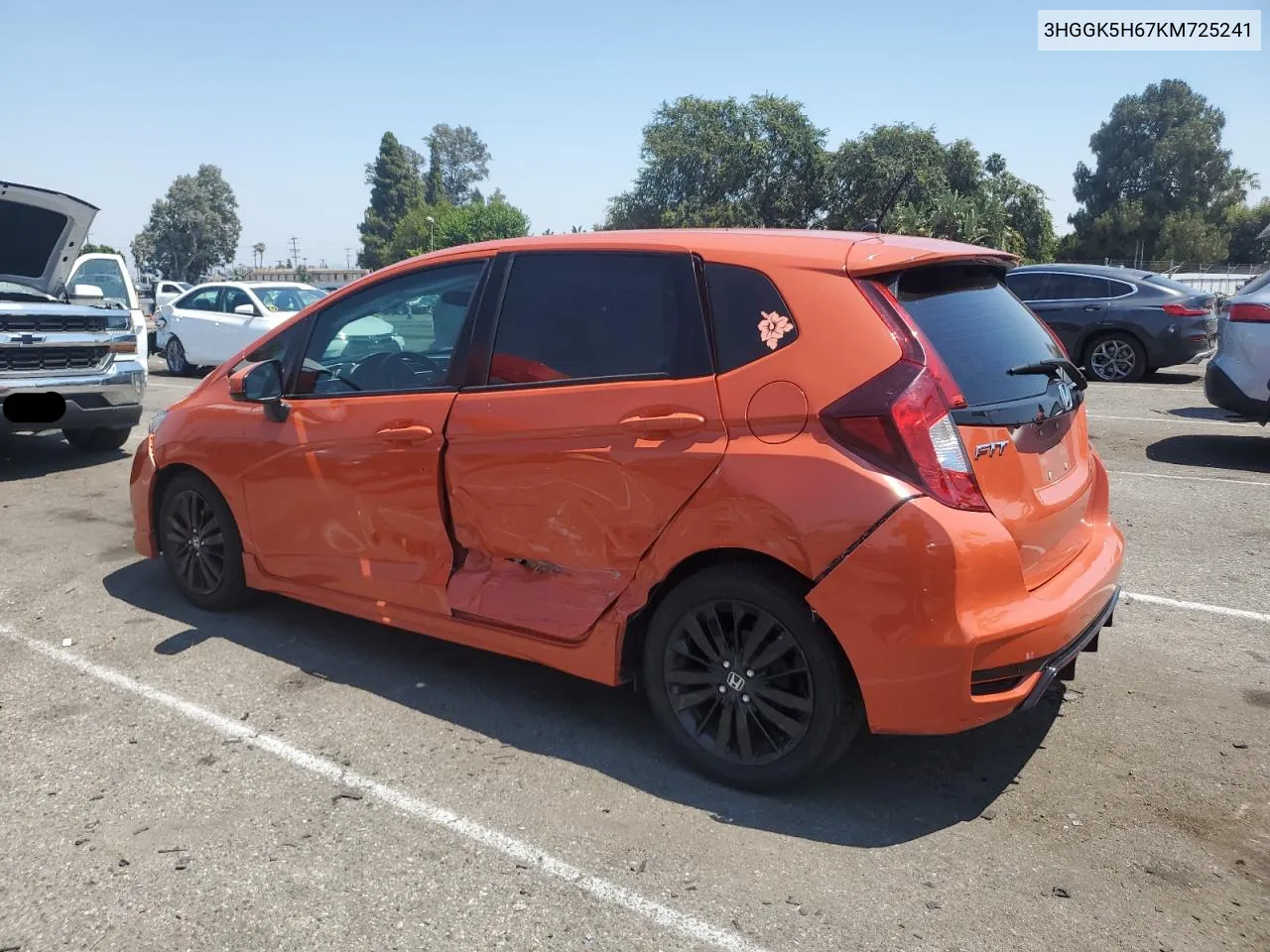 2019 Honda Fit Sport VIN: 3HGGK5H67KM725241 Lot: 62356594