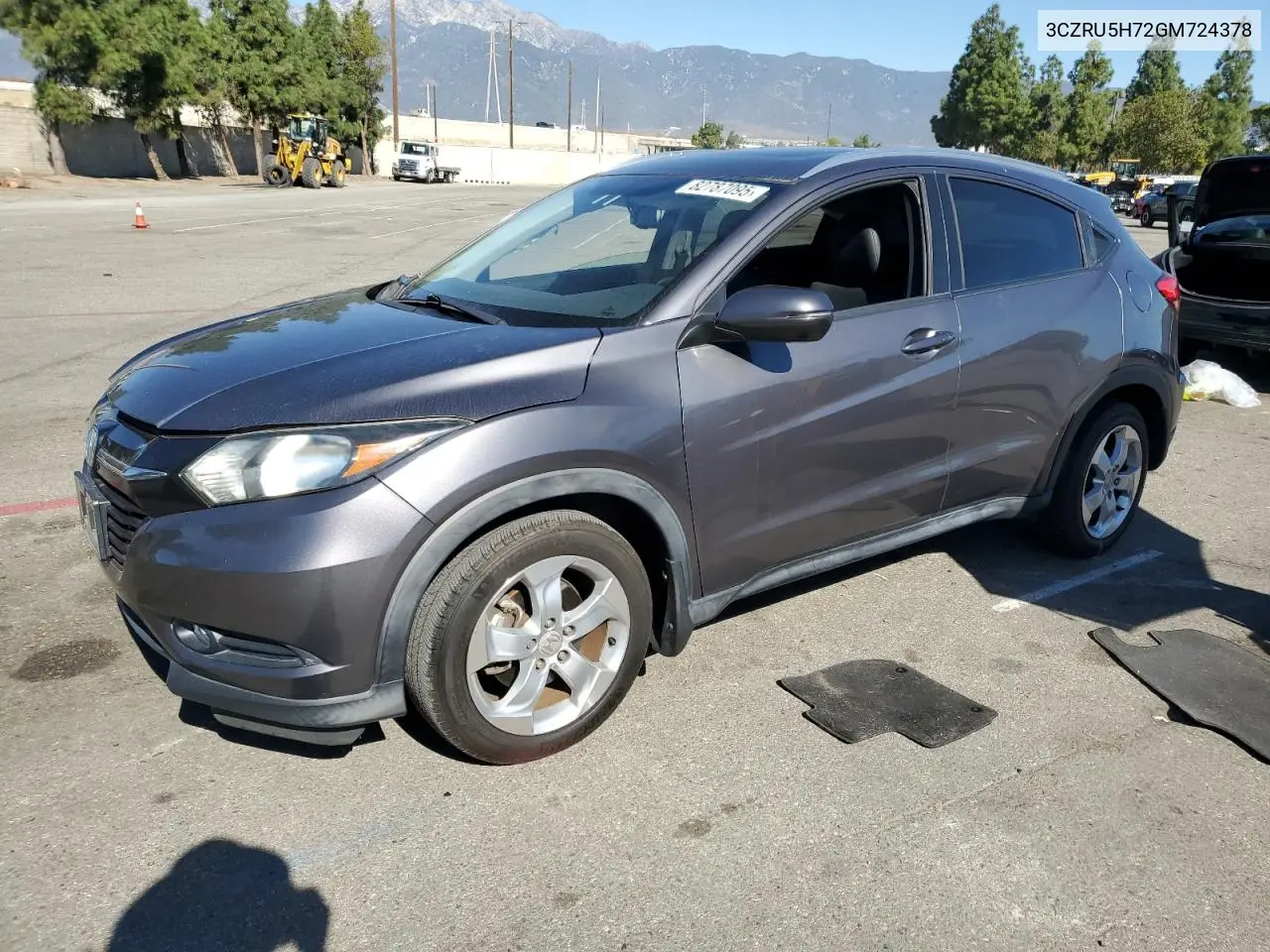3CZRU5H72GM724378 2016 Honda Hr-V Exl