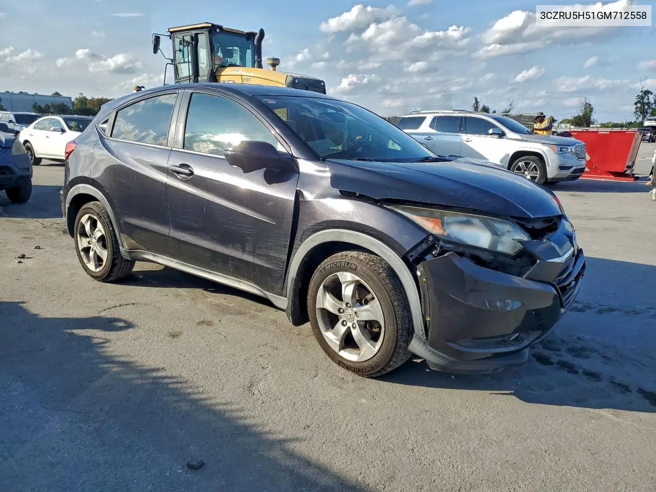3CZRU5H51GM712558 2016 Honda Hr-V Ex