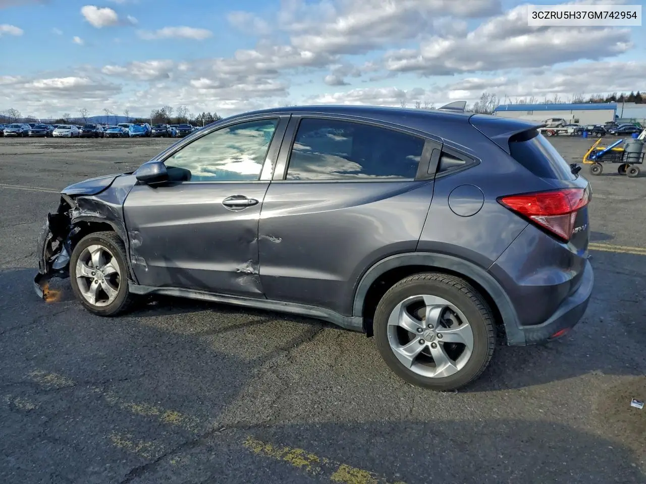 3CZRU5H37GM742954 2016 Honda Hr-V Lx
