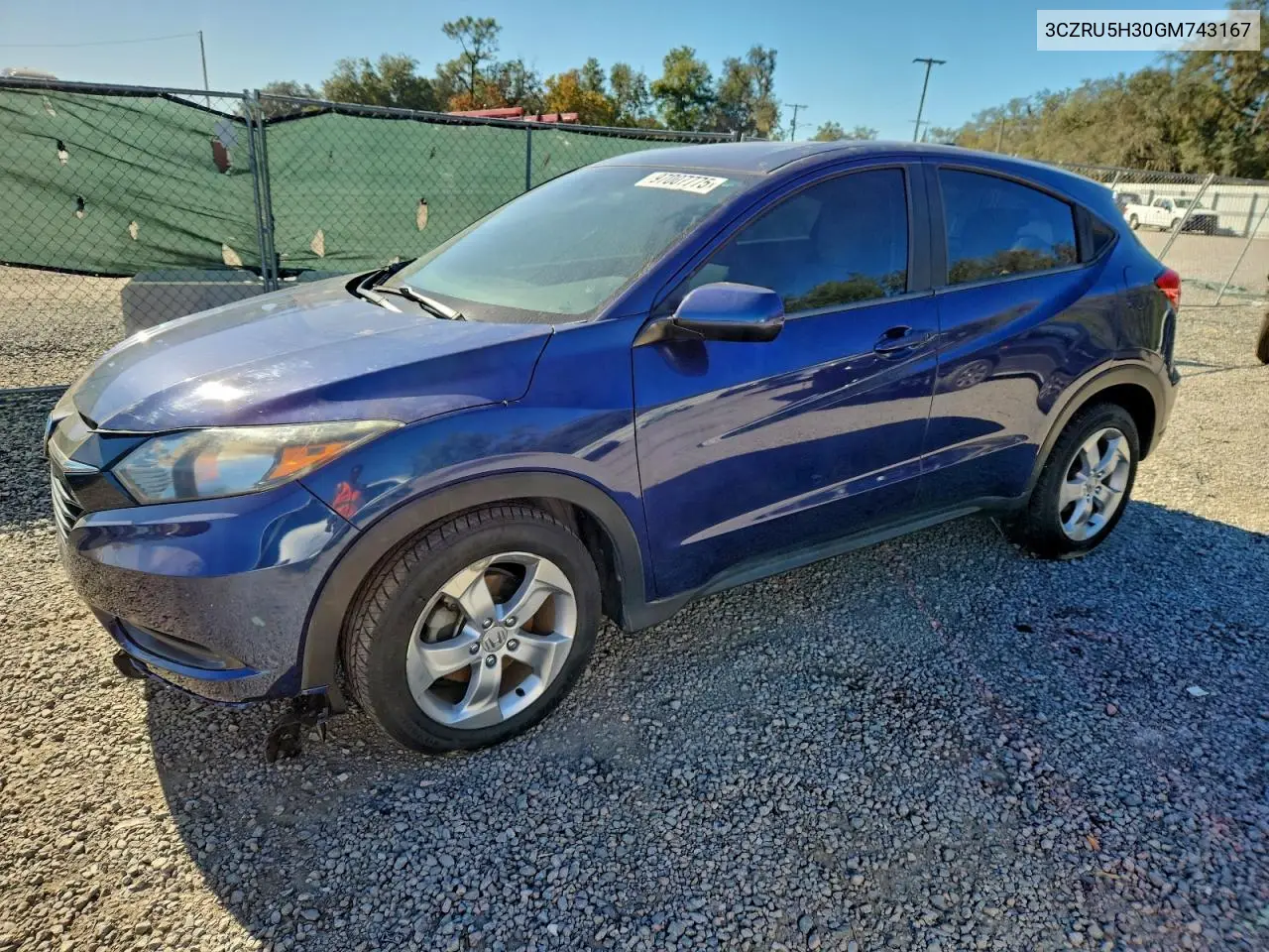 3CZRU5H30GM743167 2016 Honda Hr-V Lx
