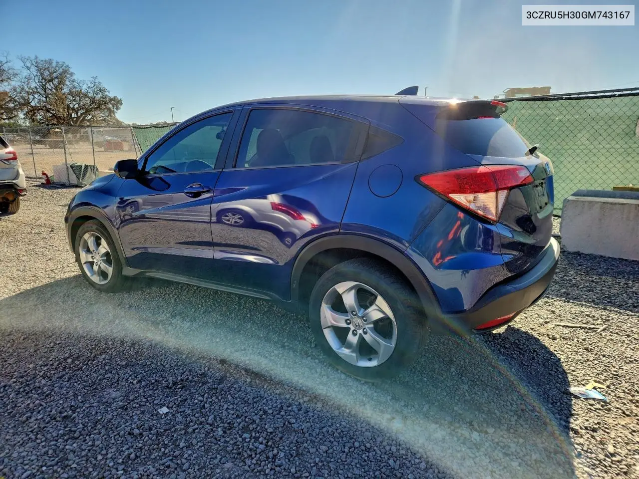 3CZRU5H30GM743167 2016 Honda Hr-V Lx