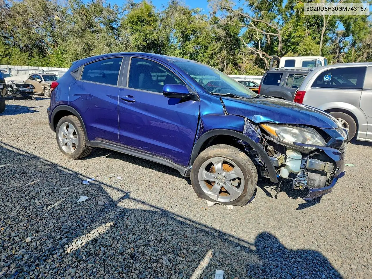 3CZRU5H30GM743167 2016 Honda Hr-V Lx