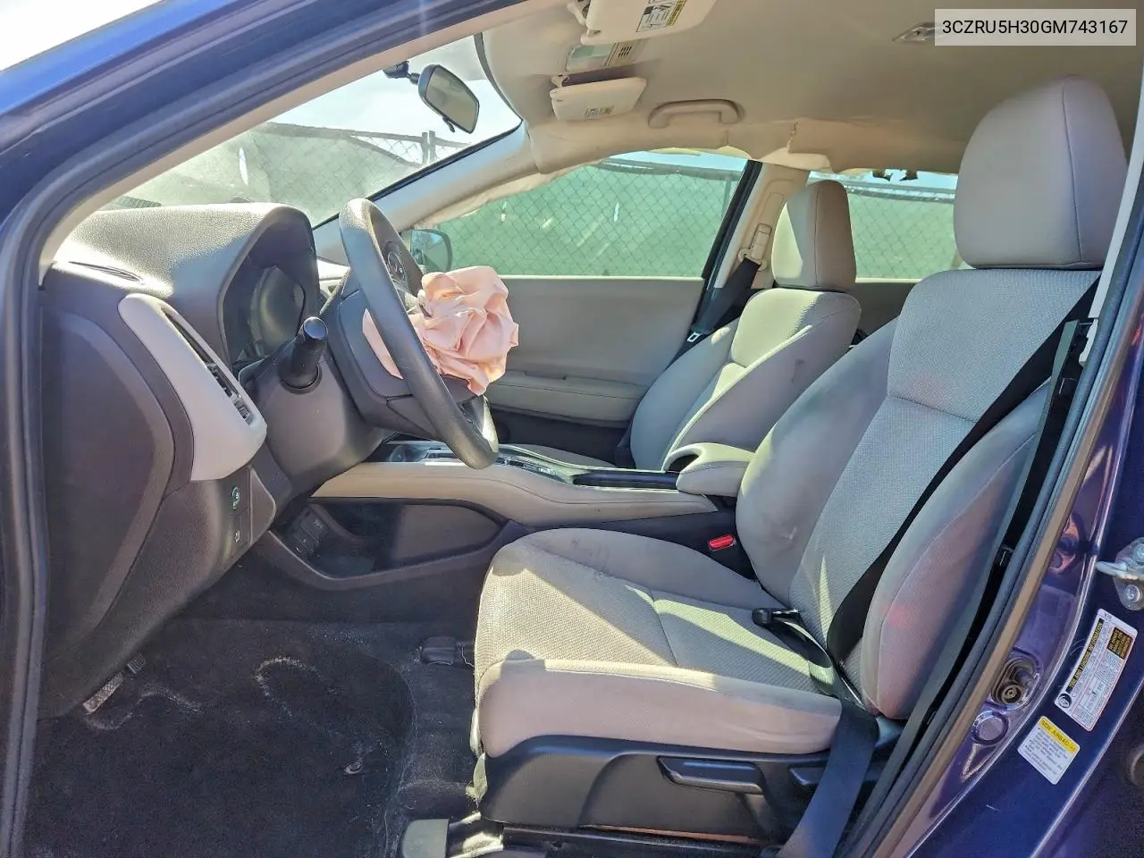 3CZRU5H30GM743167 2016 Honda Hr-V Lx