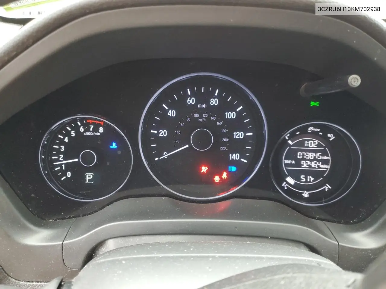 3CZRU6H10KM702938 2019 Honda Hr-V Sport