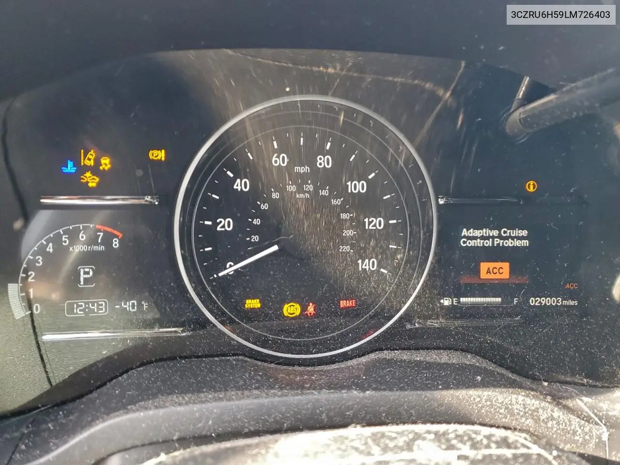 3CZRU6H59LM726403 2020 Honda Hr-V Ex