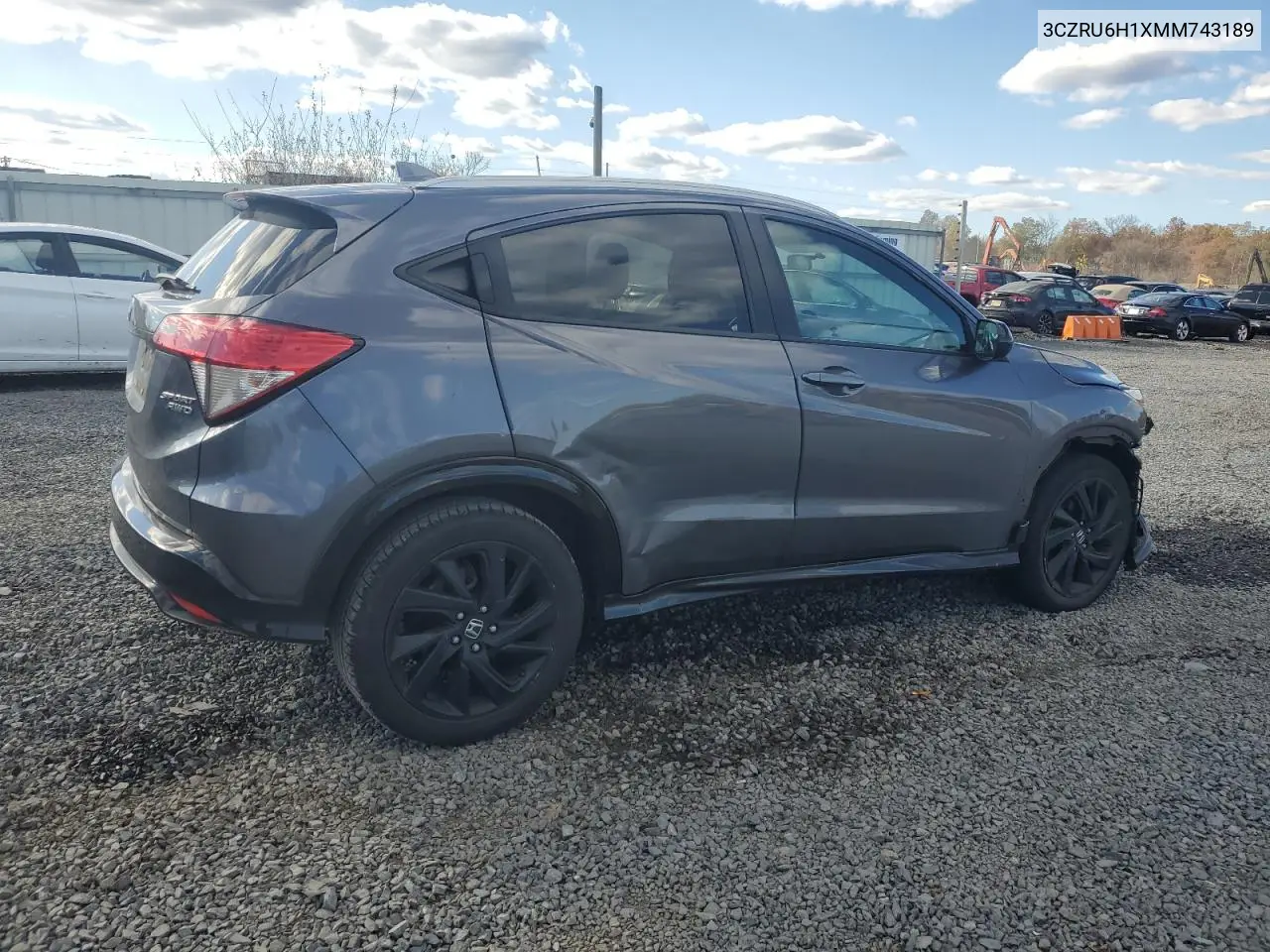 3CZRU6H1XMM743189 2021 Honda Hr-V Sport