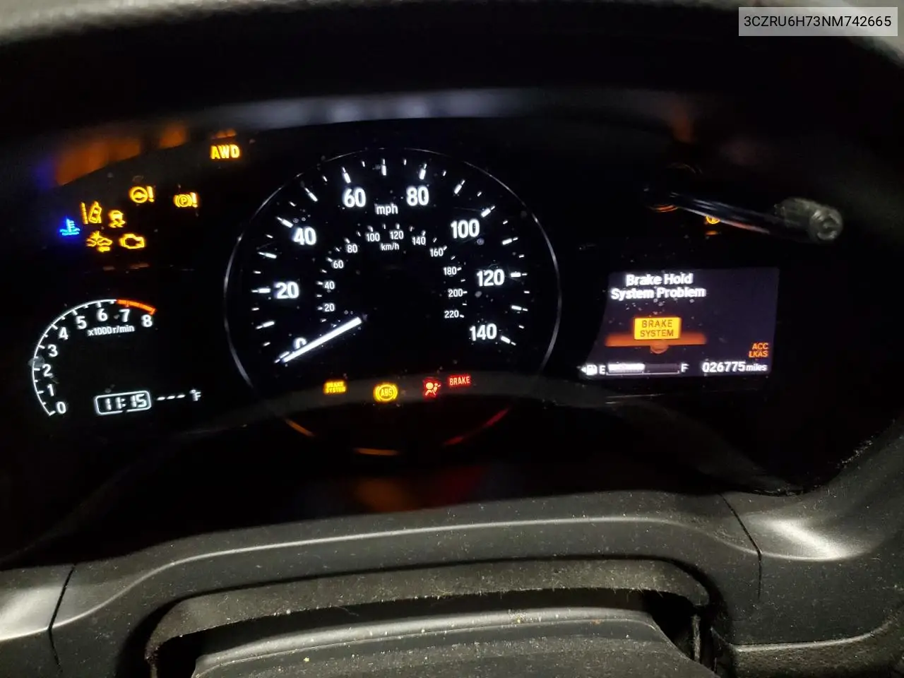 3CZRU6H73NM742665 2022 Honda Hr-V Exl
